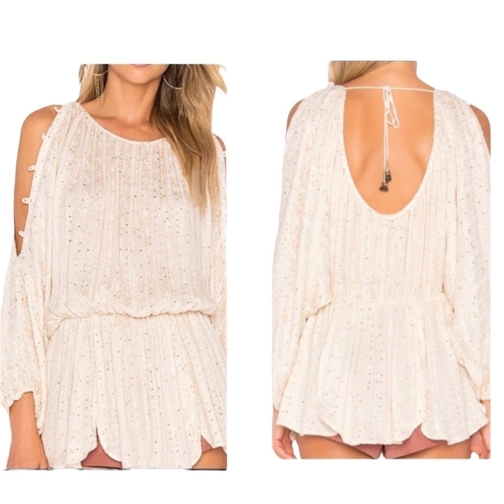 Free People Little Shine Baby Doll Boho Tunic Blouse